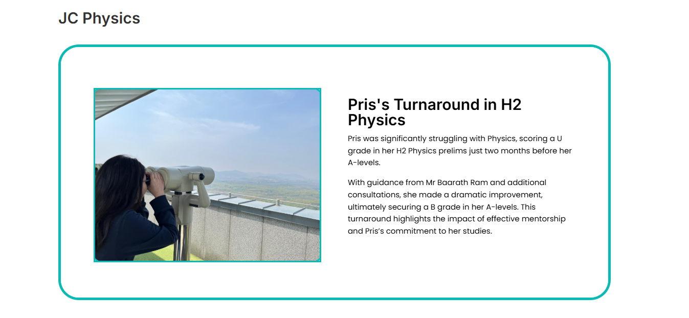 Physics Tuition Testimonial